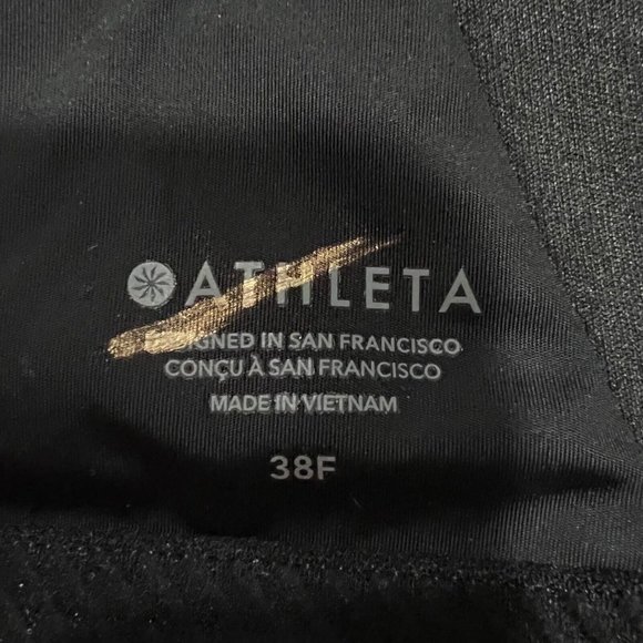 NWT ATHLETA Advance Bra B-G Sz 38F Black Adjustable Straps - Picture 7 of 7